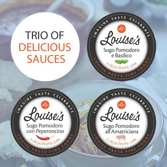 Louise Prete Fine Foods - Louise's pasta sauce labels design by Filip Jansky