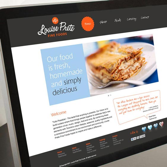 Louise Prete Fine Foods website design by Filip Jansky