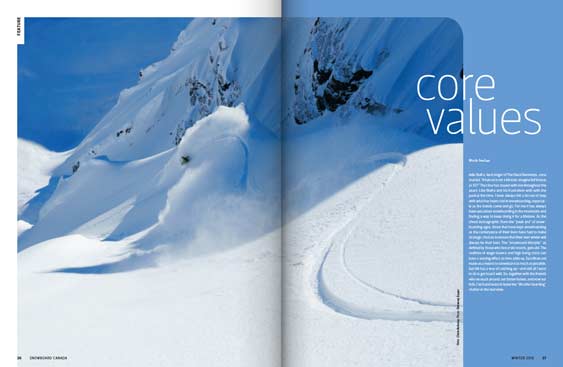 Snowboard Canada 24.1 magazine editorial design by Filip Jansky