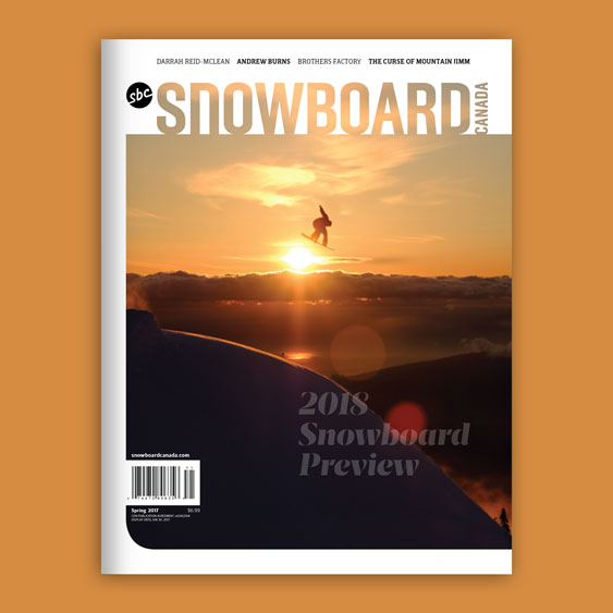 Snowboard Canada 24.2 magazine cover design by Filip Jansky