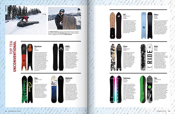 Snowboard Canada 25.1 magazine editorial design by Filip Jansky