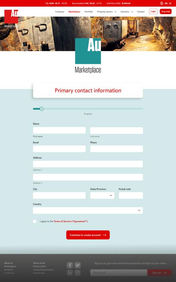 Advance United - Web App designed by Filip Jansky