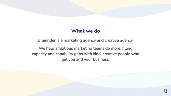 Brainrider - Google presentation decks designed by Filip Jansky