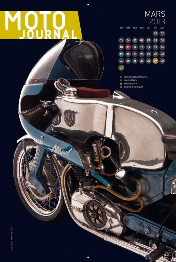 Moto Journal Magazine calendar March 2013 design by Filip Jansky