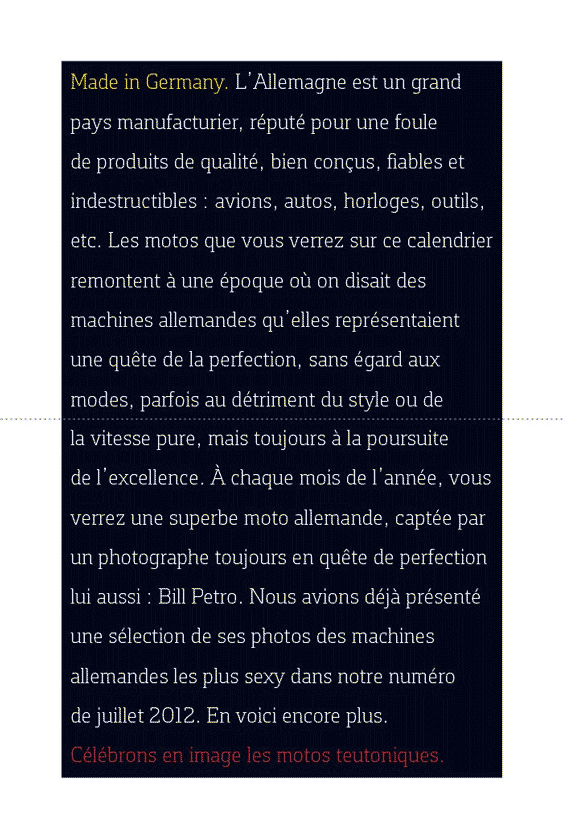 Moto Journal Magazine calendar title page design by Filip Jansky