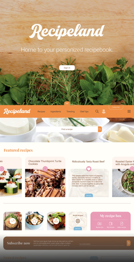 Recipeland - Website designed by Filip Jansky
