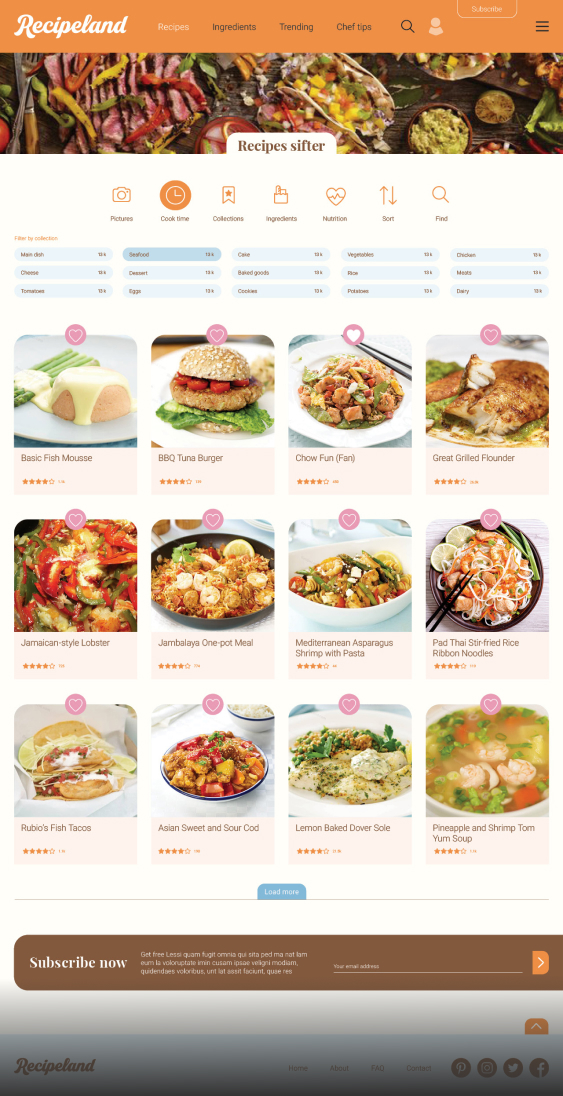 Recipeland - Website designed by Filip Jansky